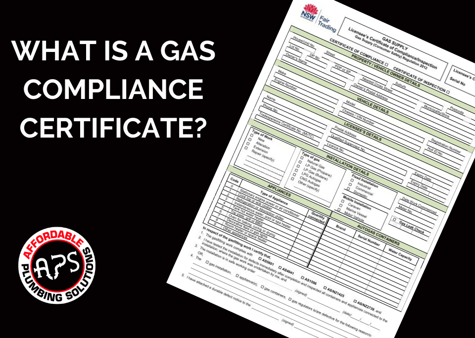 gas compliance certificate NSW