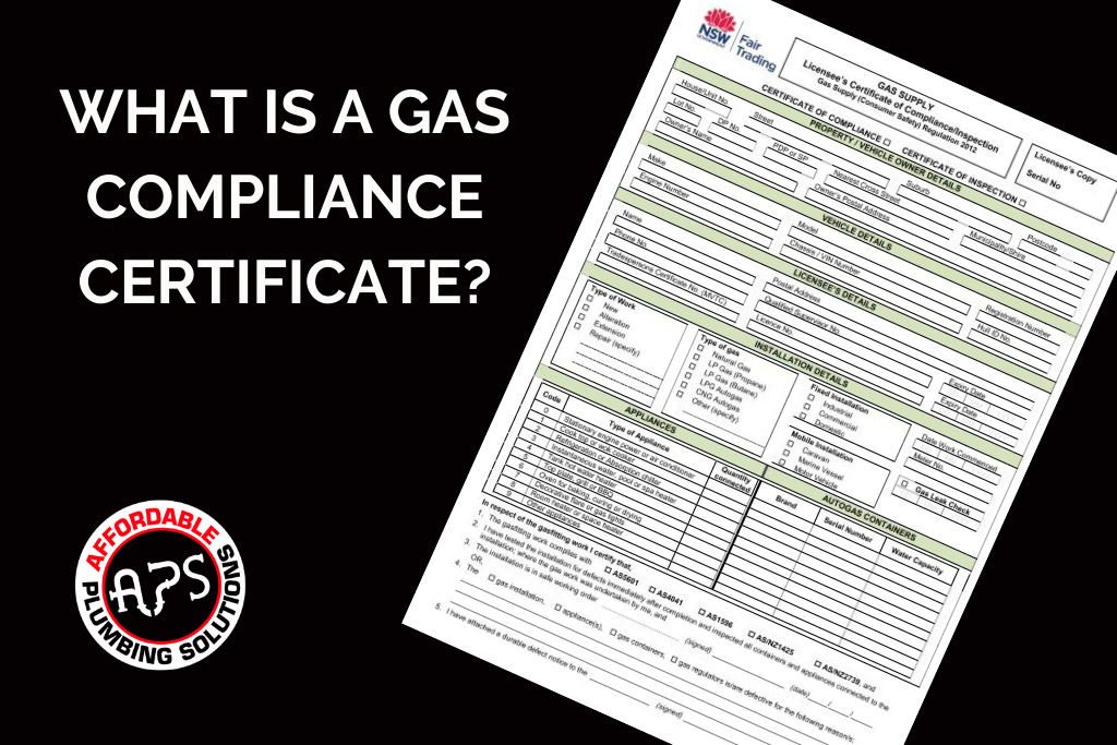 gas compliance certificate NSW